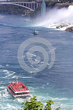 Niagara Falls Tour Boats Editorial Stock Photo