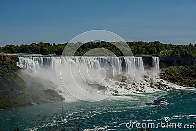 Niagara Falls, view from Rainbow Bridge on border of Canada and United States Stock Photo