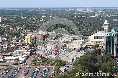 Niagara Falls. Wide Angle of the Niagara Area. Editorial Stock Photo