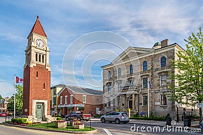 Clock tower in the streets of Niagara on the Lake - Canada Editorial Stock Photo
