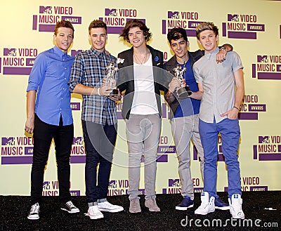 Niall Horan, Liam Payne, Harry Styles, Louis Tomlinson and Zayn Malik of One Direction Editorial Stock Photo