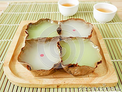 Nian gao or Chinese New Year`s cake rice cake Stock Photo