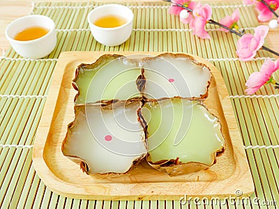 Nian gao or Chinese New Year`s cake rice cake Stock Photo