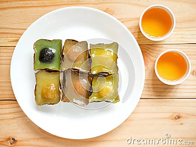 Nian gao or Chinese New Year`s cake rice cake Stock Photo