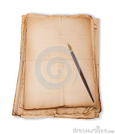 Nib on sheets Stock Photo