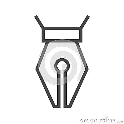 Nib Thin Line Vector Icon Vector Illustration