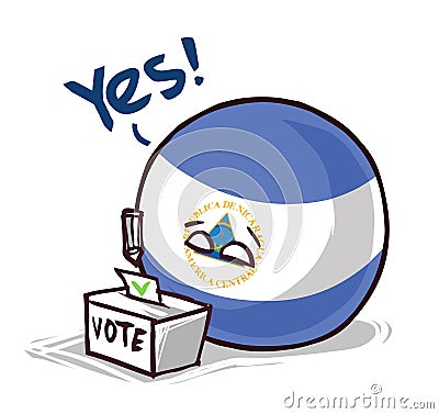 Nicaragua country ball voting yes Stock Photo