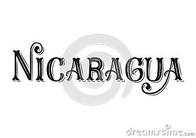 nicaragua country lettering Vector Illustration