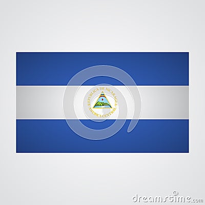Nicaragua flag on a gray background. Vector illustration Cartoon Illustration