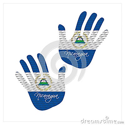 nicaragua flag hand vector Vector Illustration