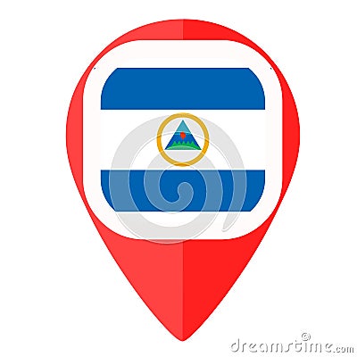 Nicaragua flag pin marker location country Stock Photo