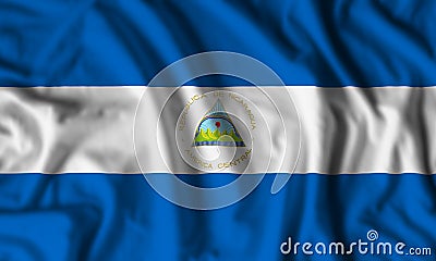 Nicaragua flag realistic waving Stock Photo