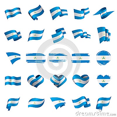 Nicaragua flag, vector illustration Vector Illustration