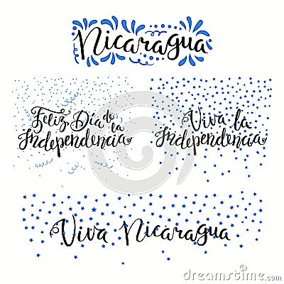 Nicaragua Independence Day quotes Vector Illustration