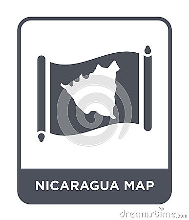 nicaragua map icon in trendy design style. nicaragua map icon isolated on white background. nicaragua map vector icon simple and Vector Illustration