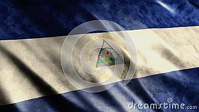 Nicaragua National Flag Grunge Stock Photo