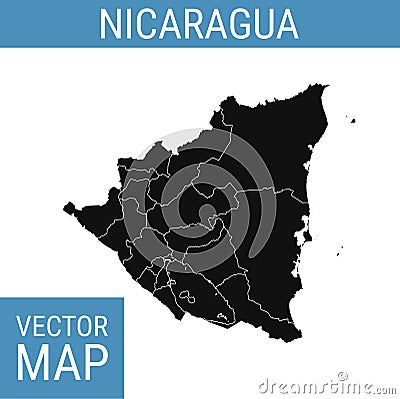 Nicaragua vector map with title Vector Illustration