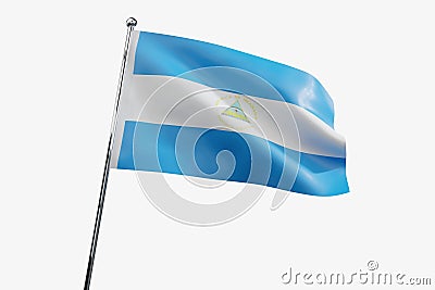 Nicaragua - waving fabric flag Cartoon Illustration