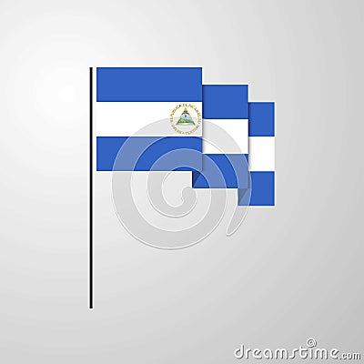 Nicaragua waving Flag creative background Vector Illustration