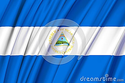 Nicaragua waving flag illustration. Cartoon Illustration