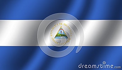 Nicaragua national wavy flag vector illustration Vector Illustration