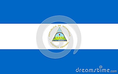 Nicaraguan flag simple illustration for independent day or election Cartoon Illustration