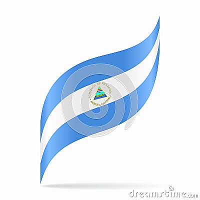 Nicaraguan flag wavy abstract background. Vector illustration Cartoon Illustration