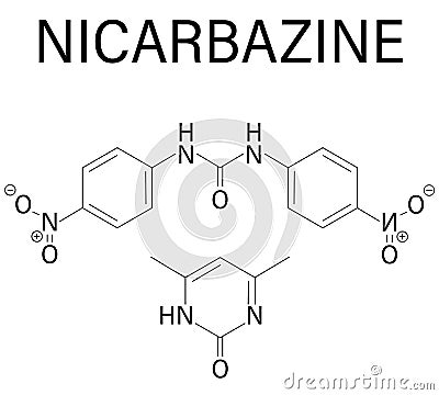 Nicarbazine coccidiostat mixture. Skeletal formula. Chemical structure Vector Illustration