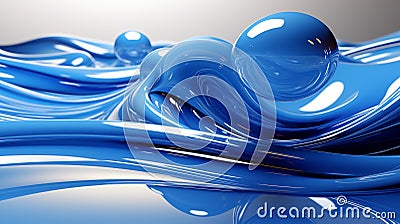 nice abstraction, nice shapes, nice blue tint ,Digital abstract background, background, AI generate Stock Photo
