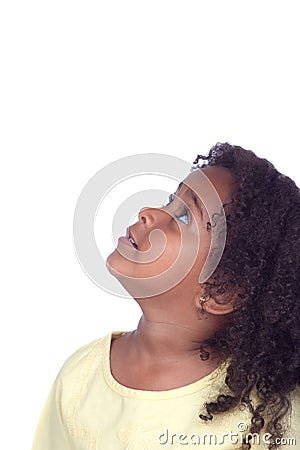Nice african little girl looking up Stock Photo