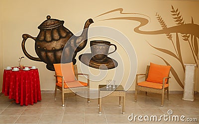 Nice amazing cozy inviting gorgeous view of spa interior room background Editorial Stock Photo