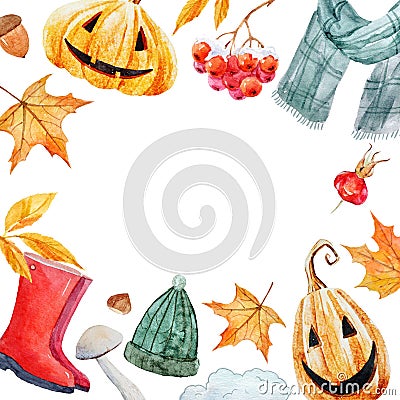 Nice autumn frame Stock Photo