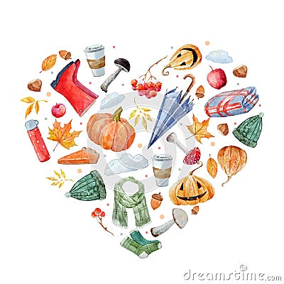 Nice autumn heart Stock Photo