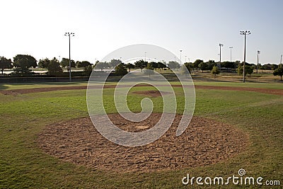 Nice baseball practice field in city Frisco TX Stock Photo