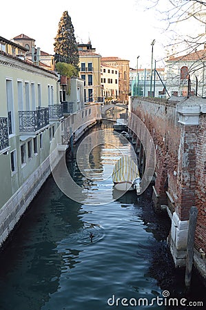 Nice Canal At The Rio De La Salute In Venice. Editorial Stock Photo