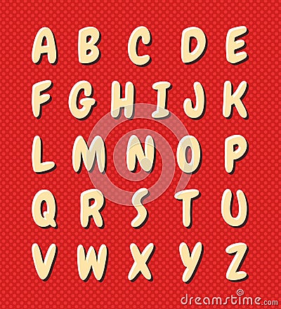 Nice cartoon alphabet Vector Illustration