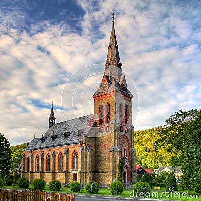 Nice Catholic Church in eastern Europe Stock Photo