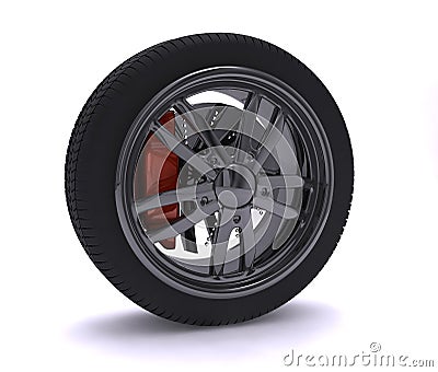 Nice chrome wheel Stock Photo