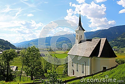 Nice church in Kaprun, city in Austria Stock Photo