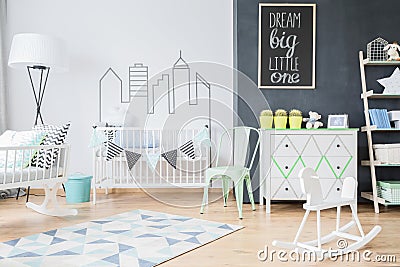 Nice comfortable room for baby Stock Photo
