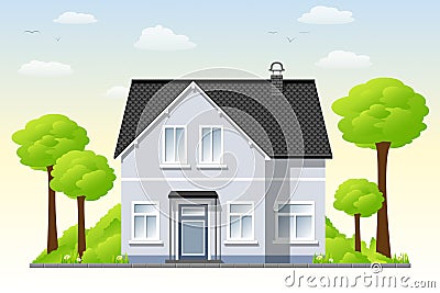 Nice country house Vector Illustration