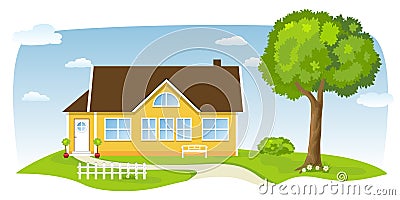 Nice country house Vector Illustration