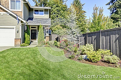 Nice curb appeal of American brand-new house Stock Photo