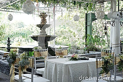 Nice Decoration of Wedding Table Stock Photo