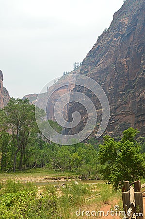 Nice Desfuladero With A Sinuous River Full Of Water Pools Where You Can Take A Good Bath In The Park Of Zion. Geology Travel Holid Stock Photo