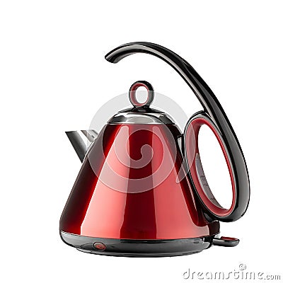 Nice design of modern kettle water boiler for your kitchen isolated on white background. Household kitchen appliances for makes Stock Photo