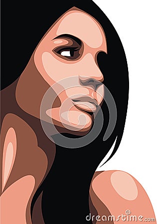 Nice face of girl Vector Illustration