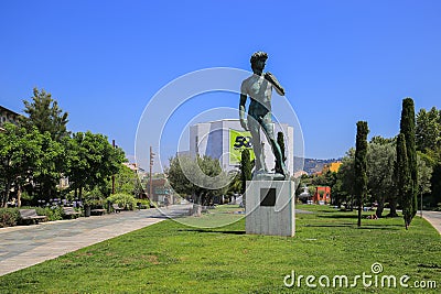 Statue David by Michelangelo near national theater in Nice Editorial Stock Photo