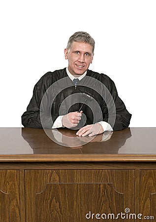 Nice Friendly Law Judge with Smile Isolated Stock Photo