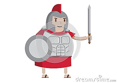 Nice gradiator with sword and shield Stock Photo